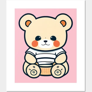 Kawaii Happy Bear Posters and Art